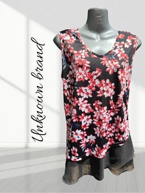 🌺 Made in Canada Floral Layered Tunic Top | Size Large